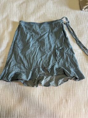 J. Crew Light Blue Elastic Waist Denim Skirt